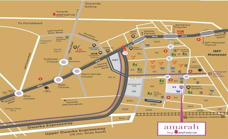Ashiana Amarah Phase 4 Location Map